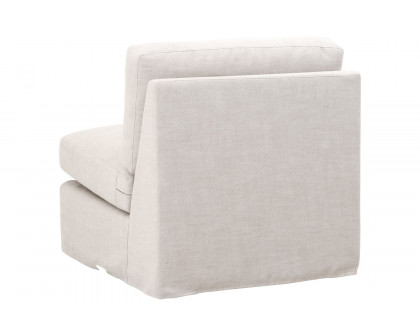 Essentials - Lena Modular Slipcover 1-Seat Armless Chair in Bisque Espresso