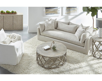 Essentials - Haven 96" Lounge Slipcover Sofa in Bisque