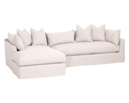 Essentials Haven 110" Lounge Slipcover LF Sectional - Bisque French Linen