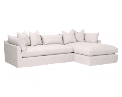 Essentials Haven 110" Lounge Slipcover RF Sectional - Bisque French Linen