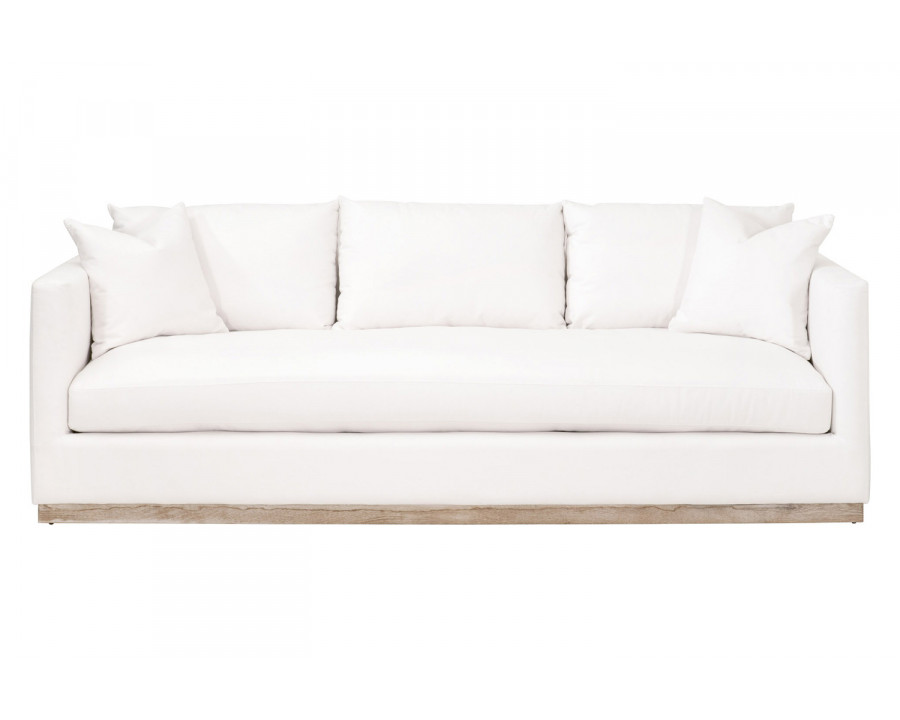 Essentials - Siena 96" Plinth Base Sofa in LiveSmart Machale Ivory