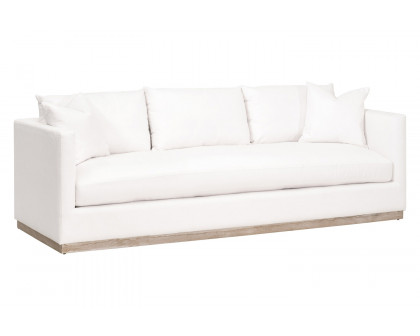 Essentials - Siena 96" Plinth Base Sofa in LiveSmart Machale Ivory