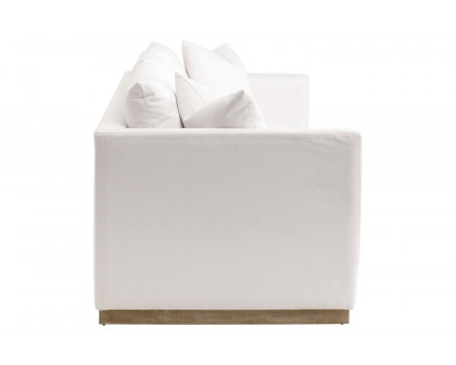 Essentials - Siena 96" Plinth Base Sofa in LiveSmart Machale Ivory