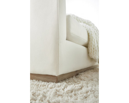 Essentials - Siena 96" Plinth Base Sofa in LiveSmart Machale Ivory