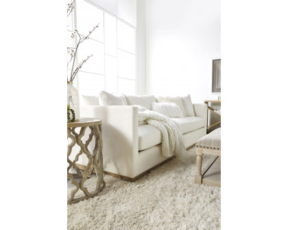 Essentials - Siena 96" Plinth Base Sofa in LiveSmart Machale Ivory