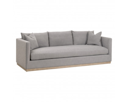 Essentials - Siena Plinth Base Stationary Sofa in Performance Paulston Steel, Natural Gray Oak