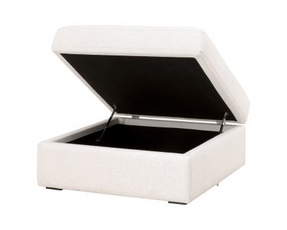 Essentials - Daley Modular Storage Ottoman in Textured Cream Linen