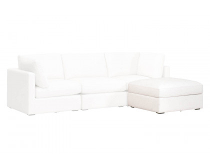 Essentials - Daley Modular Storage Ottoman in Textured Cream Linen