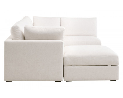 Essentials - Daley Modular Storage Ottoman in Textured Cream Linen