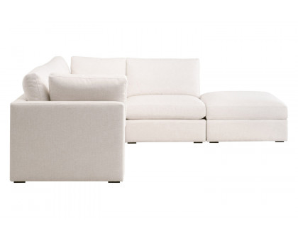 Essentials - Daley Modular Storage Ottoman in Textured Cream Linen