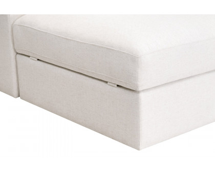 Essentials - Daley Modular Storage Ottoman in Textured Cream Linen