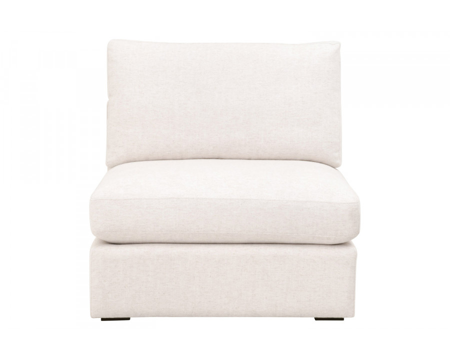 Essentials - Daley Modular Armless Chair in Espresso/Performance Textured Cream Linen