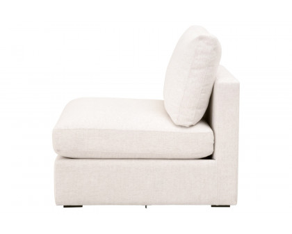 Essentials - Daley Modular Armless Chair in Espresso/Performance Textured Cream Linen