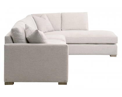 Essentials Clara Modular 2-Seat Left Slim Arm Sofa - Natural Gray Oak/Performance Stone Basketweave