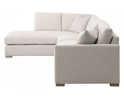 Essentials Clara Modular 2-Seat Right Slim Arm Sofa - Natural Gray Oak/Performance Stone Basketweave