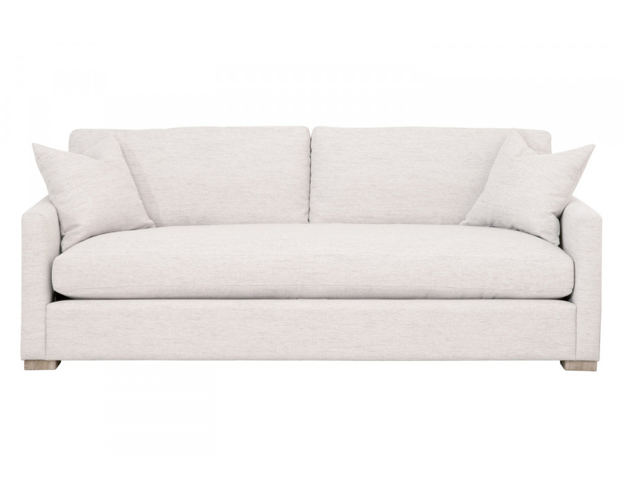 Essentials - Clara 86" Slim Arm Sofa in Stone Basketweave Natural Gray