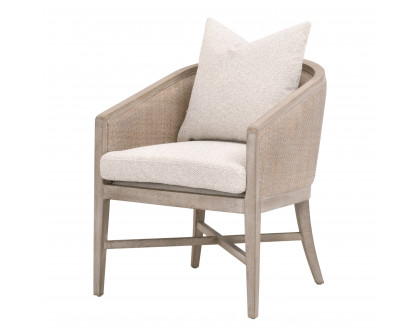 Essentials™ McGuire Arm Chair - LiveSmart Gellar-Linen, Natural Gray Oak/Cane