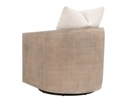 Essentials™ McGuire Swivel Club Chair - LiveSmart Gellar-Linen, Natural Gray Oak/Cane