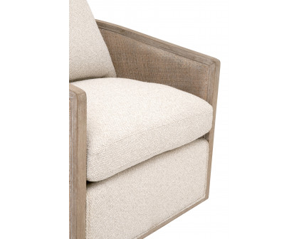 Essentials™ McGuire Swivel Club Chair - LiveSmart Gellar-Linen, Natural Gray Oak/Cane