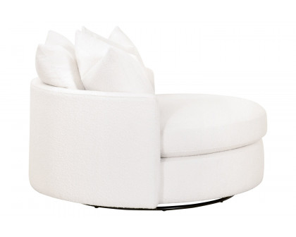 Essentials Lourne Grand Swivel Sofa Chair - Performance Boucle Snow