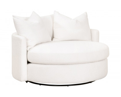 Essentials Lourne Grand Swivel Sofa Chair - Performance Boucle Snow