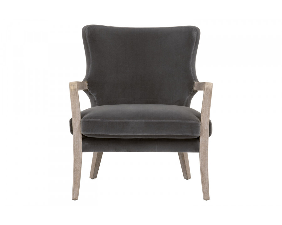 Essentials - Calvin Club Chair in Dark Dove Velvet Natural Gray