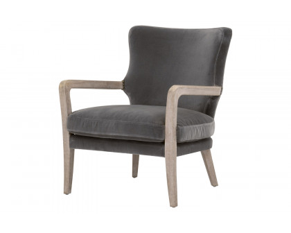 Essentials - Calvin Club Chair in Dark Dove Velvet Natural Gray