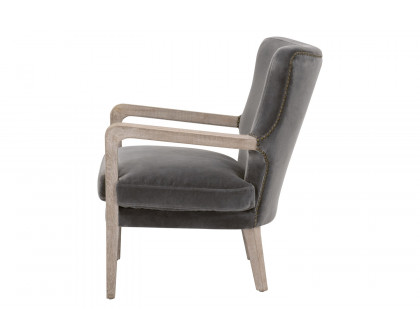 Essentials - Calvin Club Chair in Dark Dove Velvet Natural Gray