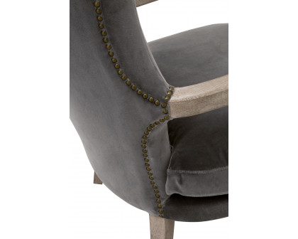 Essentials - Calvin Club Chair in Dark Dove Velvet Natural Gray