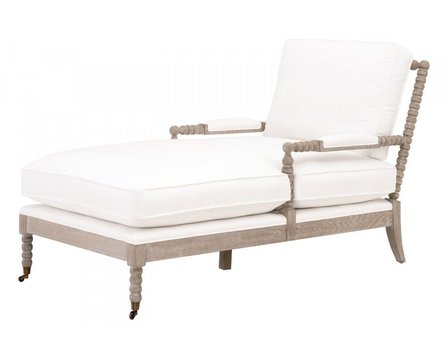 Essentials - Rouleau Chaise Lounge in LiveSmart Peyton Pearl Natural Gray Oak