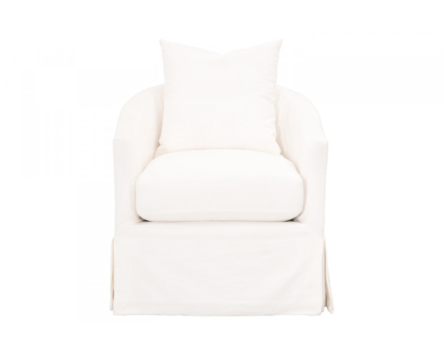 Essentials Faye Slipcover Swivel Club Chair - Cream Crepe