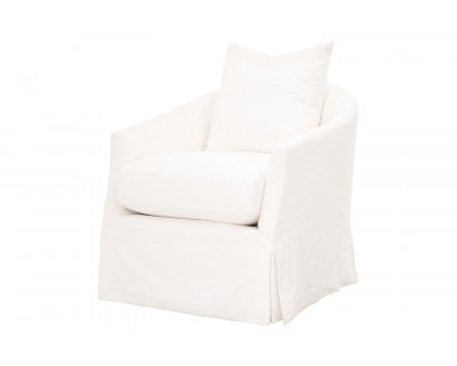 Essentials Faye Slipcover Swivel Club Chair - Cream Crepe