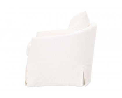 Essentials Faye Slipcover Swivel Club Chair - Cream Crepe