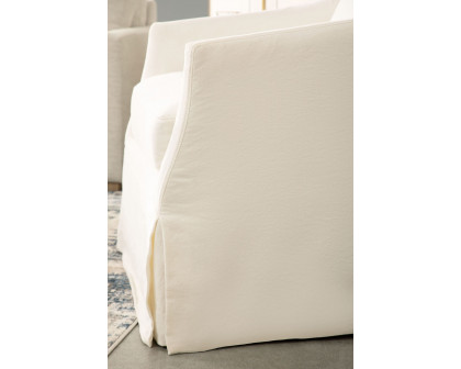 Essentials Faye Slipcover Swivel Club Chair - Cream Crepe