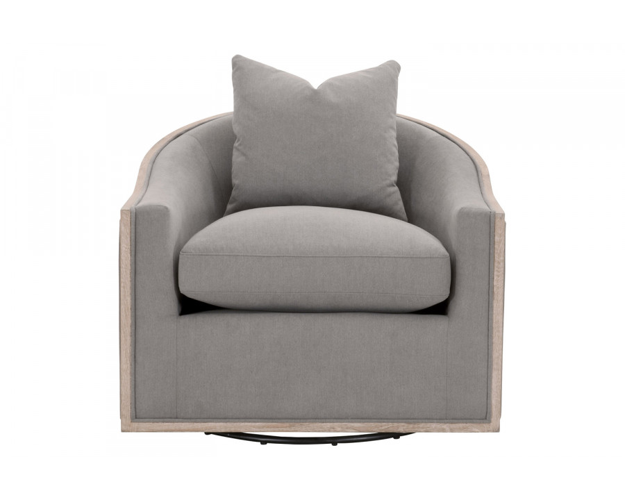 Essentials Paxton Swivel Club Chair - Livesmart Peyton Slate Natural Gray Oak