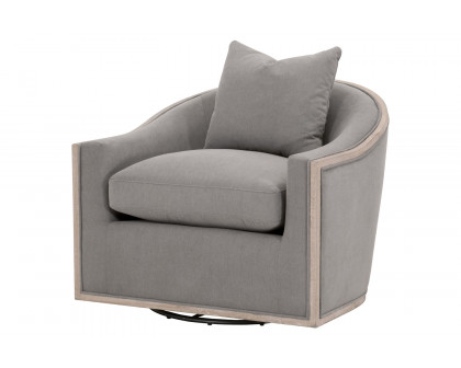 Essentials Paxton Swivel Club Chair - Livesmart Peyton Slate Natural Gray Oak