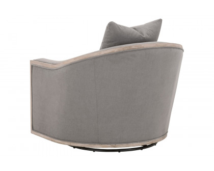 Essentials Paxton Swivel Club Chair - Livesmart Peyton Slate Natural Gray Oak