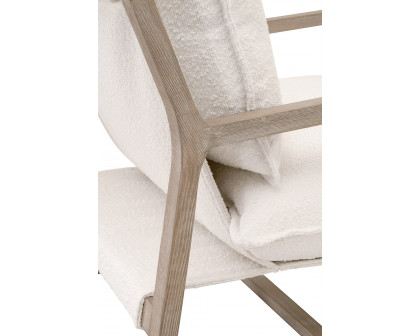 Essentials Hamlin Club Chair - Performance Boucle Snow Natural Gray Oak