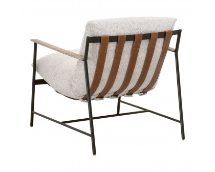 Essentials - Brando Club Chair in Howell Natural, Chestnut Top Grain Leather, Natural Gray Oak, Black Iron