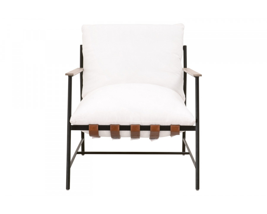 Essentials - Brando Club Chair in LiveSmart Peyton Pearl Black Iron