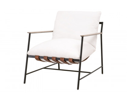 Essentials - Brando Club Chair in LiveSmart Peyton Pearl Black Iron