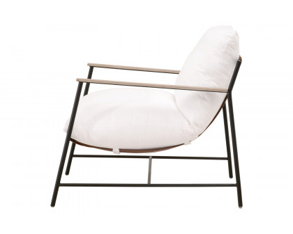 Essentials - Brando Club Chair in LiveSmart Peyton Pearl Black Iron