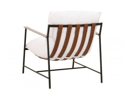 Essentials - Brando Club Chair in LiveSmart Peyton Pearl Black Iron