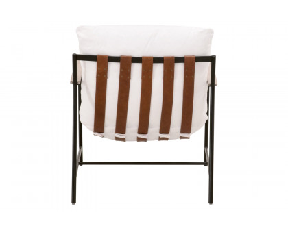 Essentials - Brando Club Chair in LiveSmart Peyton Pearl Black Iron