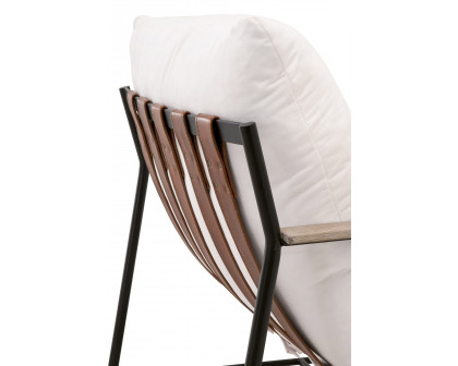 Essentials - Brando Club Chair in LiveSmart Peyton Pearl Black Iron