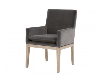 Essentials Drake Arm Chair - Dark Dove Velvet