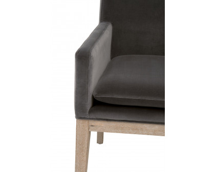 Essentials Drake Arm Chair - Dark Dove Velvet