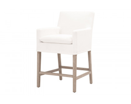 Essentials Drake Slipcover Counter Stool - LiveSmart Peyton Pearl Natural Gray