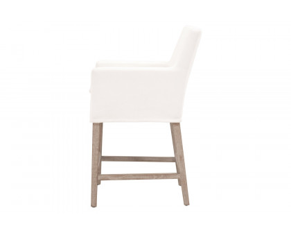 Essentials Drake Slipcover Counter Stool - LiveSmart Peyton Pearl Natural Gray