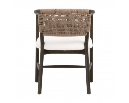 Essentials - Juxtaposition Accent Chair in LiveSmart Peyton-Pearl, Matte Brown Oak, Jute Twine